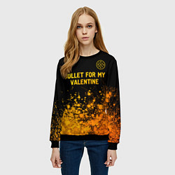 Свитшот женский Bullet For My Valentine - gold gradient: символ св, цвет: 3D-черный — фото 2