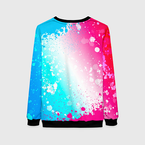 Женский свитшот Pantera neon gradient style / 3D-Черный – фото 2