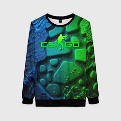 Женский свитшот CS GO green black abstract