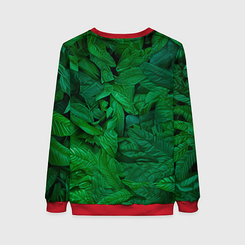 Женский свитшот Горилла в кустах / 3D-Красный – фото 2