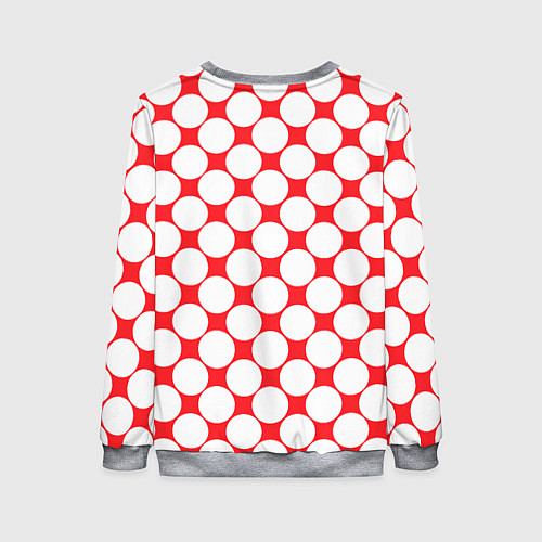 Женский свитшот Узор в красное ретро-яблоко / 3D-Меланж – фото 2