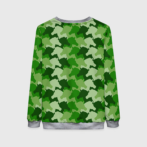 Женский свитшот Лошади, Единороги - камуфляж / 3D-Меланж – фото 2