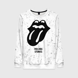 Женский свитшот Rolling Stones glitch на светлом фоне