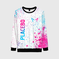 Женский свитшот Placebo neon gradient style: надпись, символ