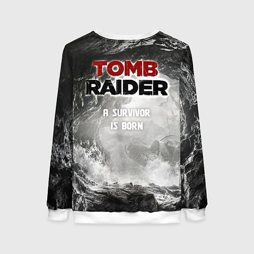 Женский свитшот Rise of the tomb rider / 3D-Белый – фото 2