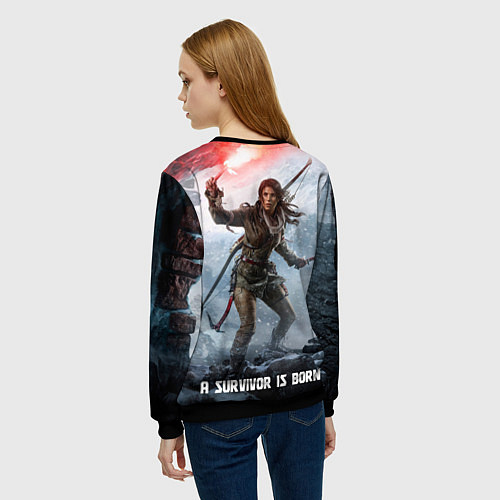 Женский свитшот A surviver is born / 3D-Черный – фото 4