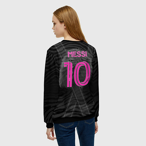 Женский свитшот Лионель Месси Интер Майами / 3D-Черный – фото 4