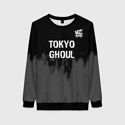 Женский свитшот Tokyo Ghoul glitch на темном фоне: символ сверху