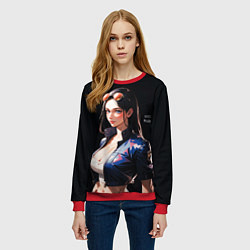 Свитшот женский Нико Робин с очками - One Piece, цвет: 3D-красный — фото 2