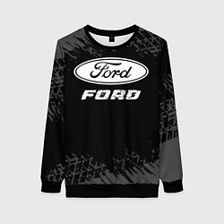Женский свитшот Ford speed на темном фоне со следами шин