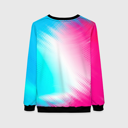 Женский свитшот Volkswagen neon gradient style / 3D-Черный – фото 2