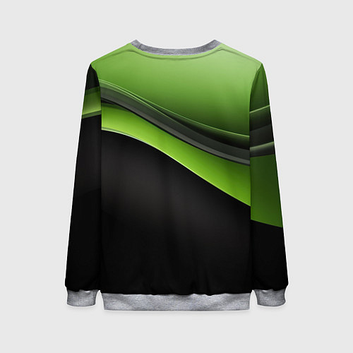 Женский свитшот Black green abstract / 3D-Меланж – фото 2