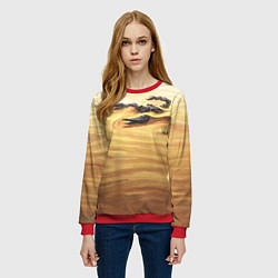 Свитшот женский Жало скорпиона, цвет: 3D-красный — фото 2