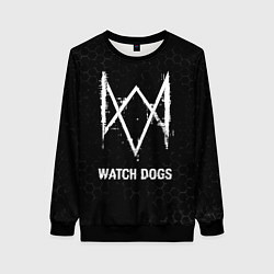 Женский свитшот Watch Dogs glitch на темном фоне
