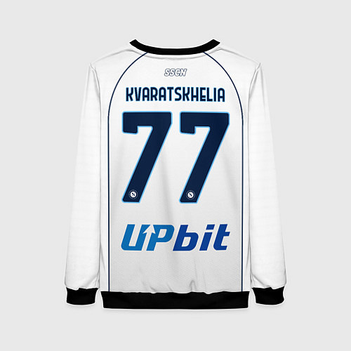 Женский свитшот Хвича Кварацхелия Наполи форма 2324 гостевая / 3D-Черный – фото 2