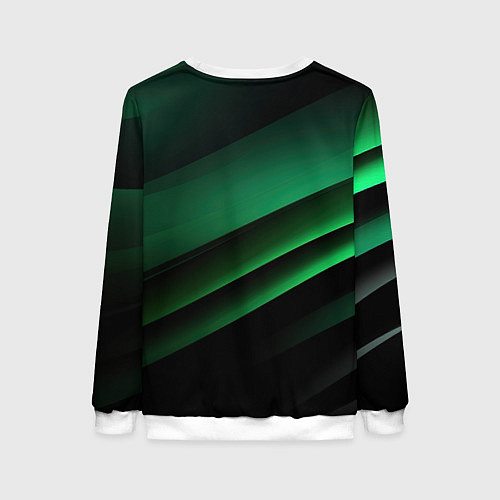 Женский свитшот Черно зеленые полосы / 3D-Белый – фото 2
