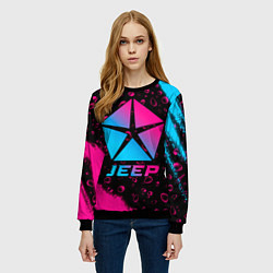 Свитшот женский Jeep - neon gradient, цвет: 3D-черный — фото 2