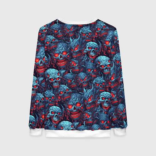 Женский свитшот Monster skulls pattern / 3D-Белый – фото 2