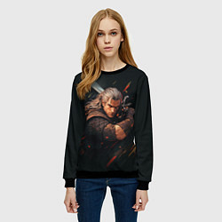 Свитшот женский Ведьмак Геральт - персонаж, цвет: 3D-черный — фото 2