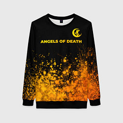 Свитшот женский Angels of Death - gold gradient: символ сверху, цвет: 3D-черный