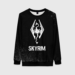 Свитшот женский Skyrim glitch на темном фоне, цвет: 3D-черный