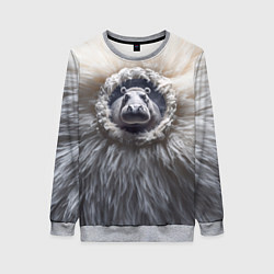 Свитшот женский Брутальный бегемот, цвет: 3D-меланж