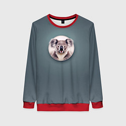 Свитшот женский Забавная коала, цвет: 3D-красный