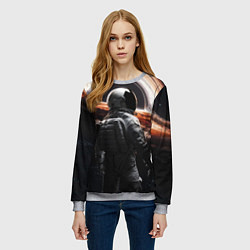 Свитшот женский Черная дыра - космонавт, цвет: 3D-меланж — фото 2