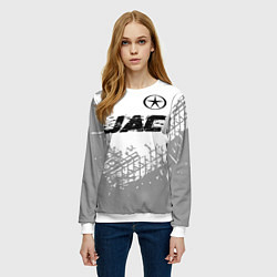 Свитшот женский JAC speed на светлом фоне со следами шин: символ с, цвет: 3D-белый — фото 2