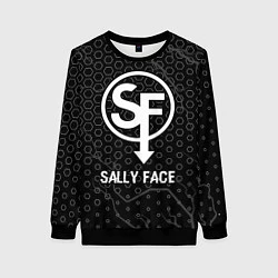 Свитшот женский Sally Face glitch на темном фоне, цвет: 3D-черный