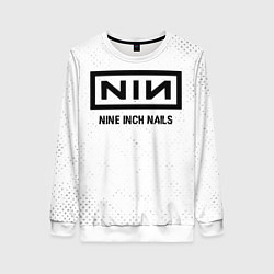 Свитшот женский Nine Inch Nails glitch на светлом фоне, цвет: 3D-белый