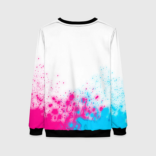 Женский свитшот BYD neon gradient style: символ сверху / 3D-Черный – фото 2