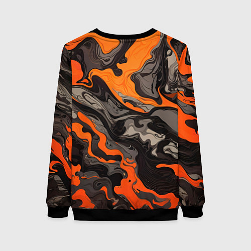 Женский свитшот Оранжево-черный камуфляж / 3D-Черный – фото 2