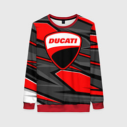 Свитшот женский Ducati - red stripes, цвет: 3D-красный