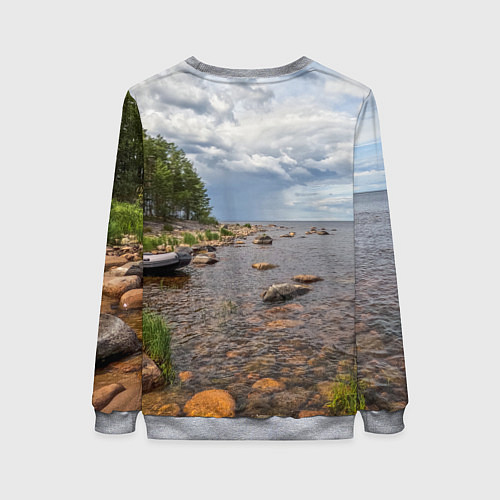 Женский свитшот Лодка на Ладоге / 3D-Меланж – фото 2