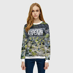 Свитшот женский Карелия, цвет: 3D-белый — фото 2
