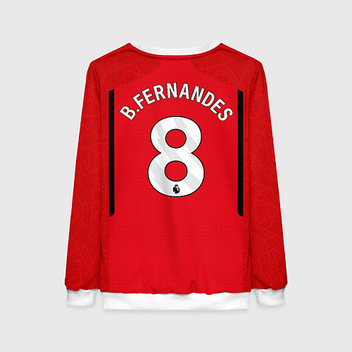 Женский свитшот Бруно Фернандеш МЮ форма 2324 домашняя / 3D-Белый – фото 2