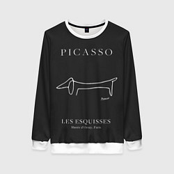 Женский свитшот Собака на черном - Пабло Пикассо