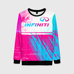 Женский свитшот Infiniti neon gradient style: символ сверху