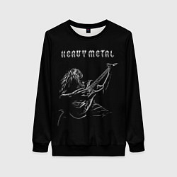 Свитшот женский Heavy metal metalhead, цвет: 3D-черный