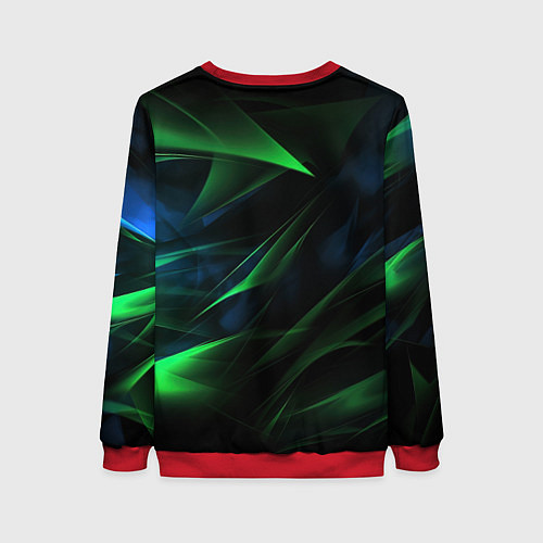 Женский свитшот Dark green background / 3D-Красный – фото 2