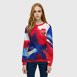 Свитшот женский Красный герб России, цвет: 3D-красный — фото 2