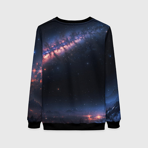 Женский свитшот Млечный путь в звездном небе / 3D-Черный – фото 2