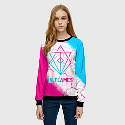 Свитшот женский In Flames neon gradient style, цвет: 3D-черный — фото 2