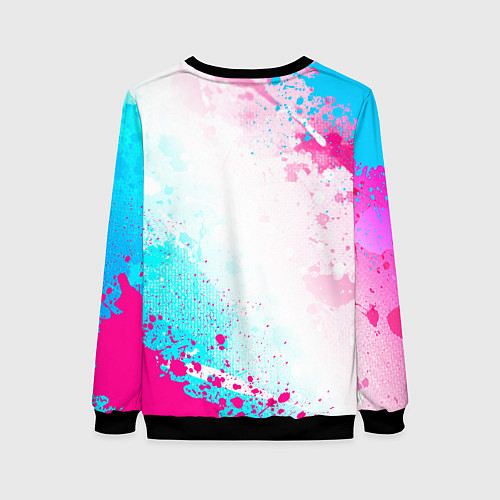 Женский свитшот The Offspring neon gradient style: надпись, символ / 3D-Черный – фото 2