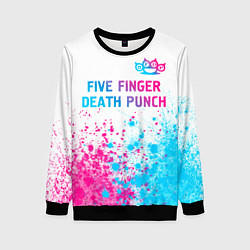 Женский свитшот Five Finger Death Punch neon gradient style: симво