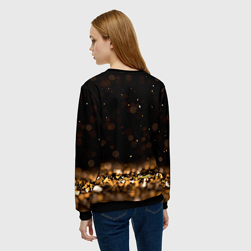 Женский свитшот Baldurs Gate 3 logo dark gold logo / 3D-Черный – фото 4