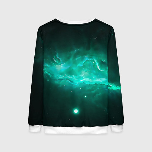 Женский свитшот Baldurs Gate 3 logo green / 3D-Белый – фото 2