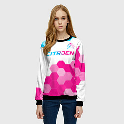 Свитшот женский Citroen neon gradient style: символ сверху, цвет: 3D-черный — фото 2