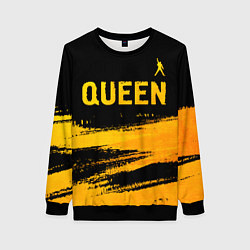 Свитшот женский Queen - gold gradient: символ сверху, цвет: 3D-черный